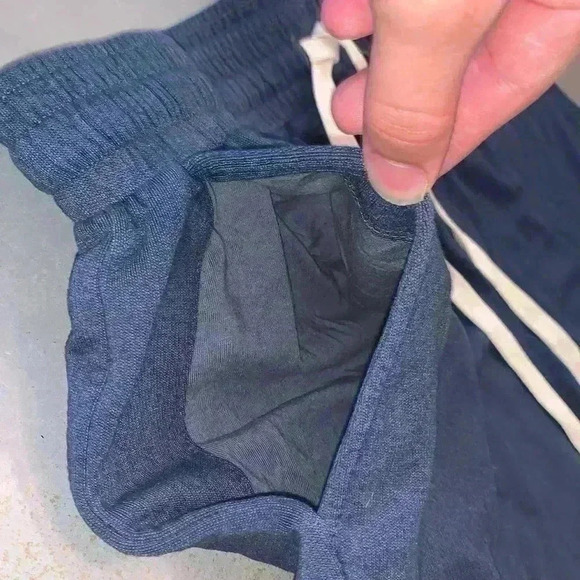 Monrow Men's Blue Steel Elastic Waistband Drawstring Supersoft Gym Shorts Sz XL - Picture 8 of 10